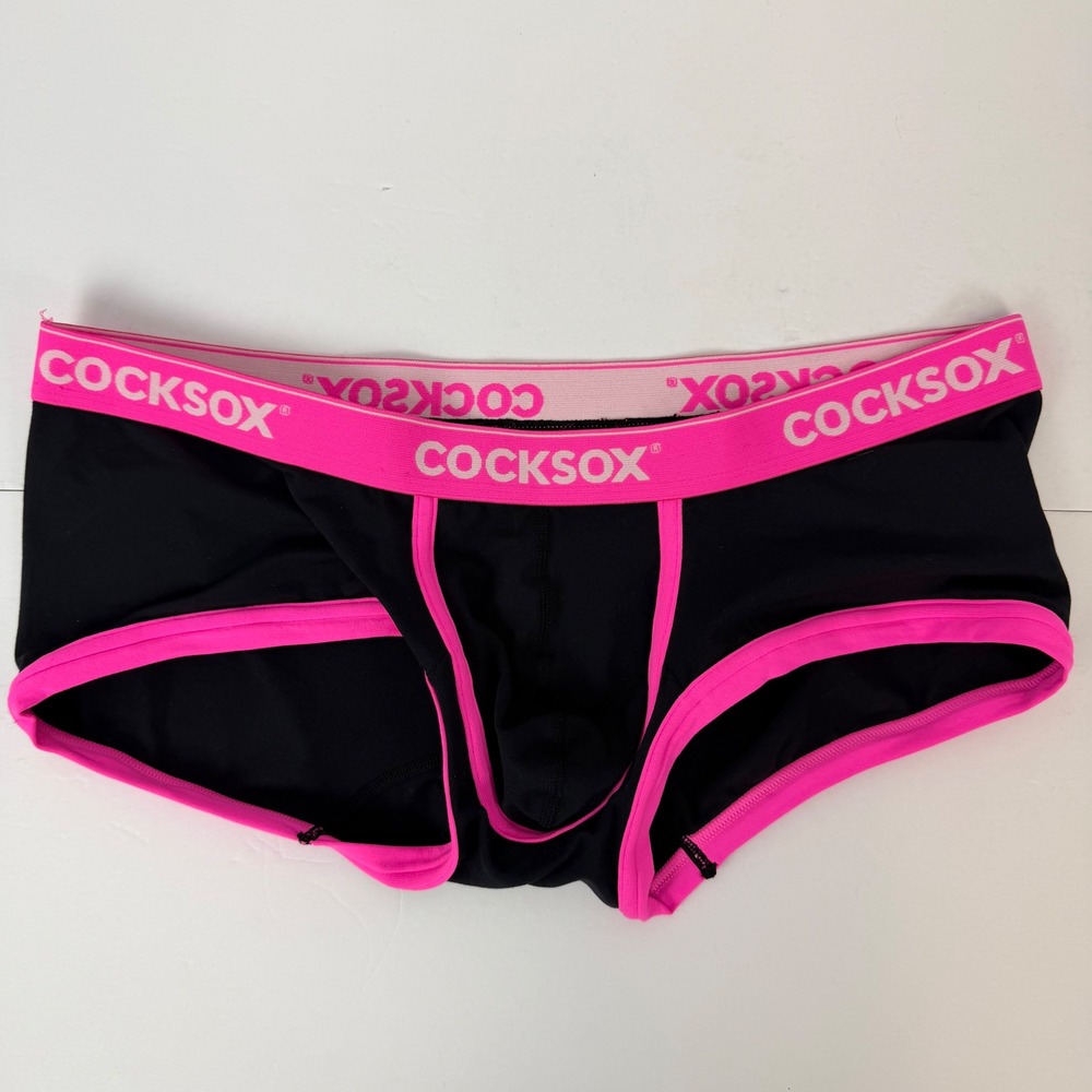 Cocksox CX01 Mens Sports Brief Black Neon Pink Pouch Underwear XL